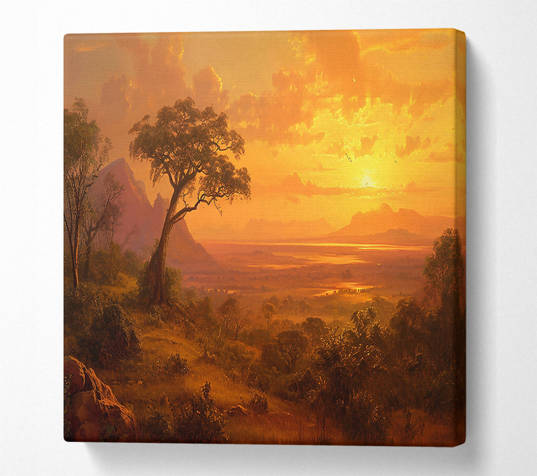 A Canvas Print of Golden Hour Savanna Canvas Wall Art