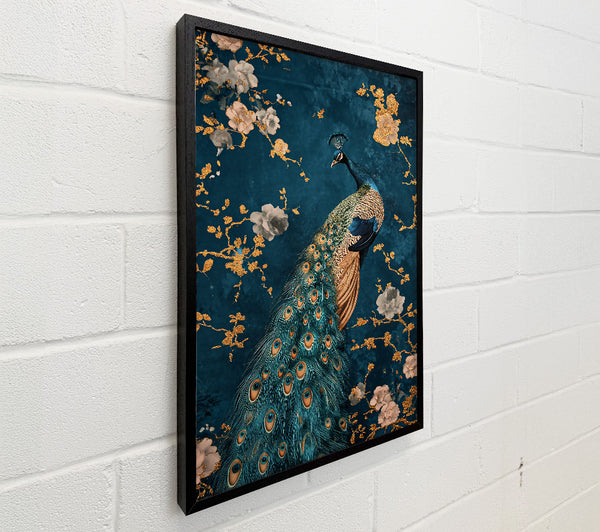 Teal Peacock Bloom