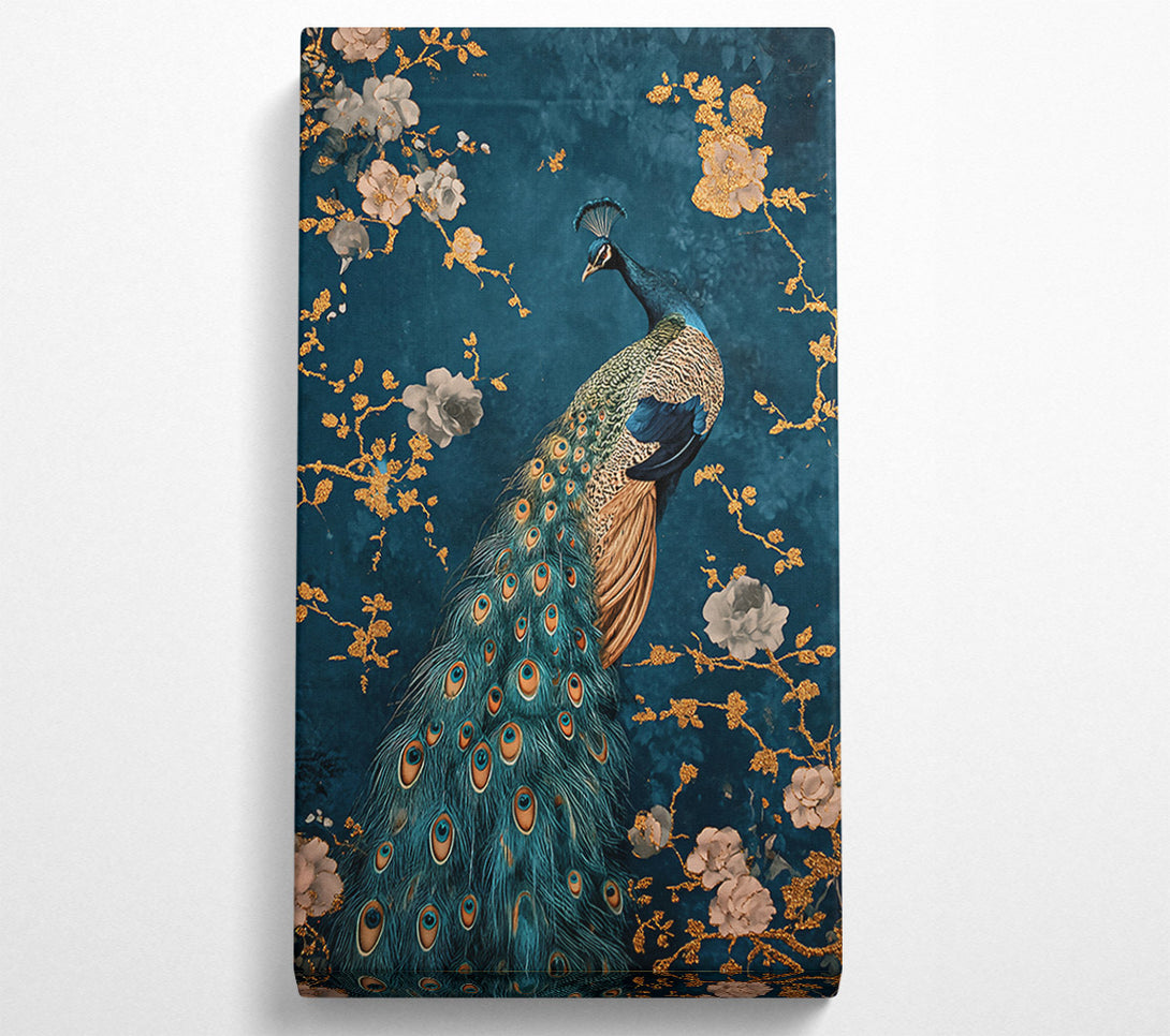  A Canvas Print of Teal Peacock Bloom Canvas Wall Art