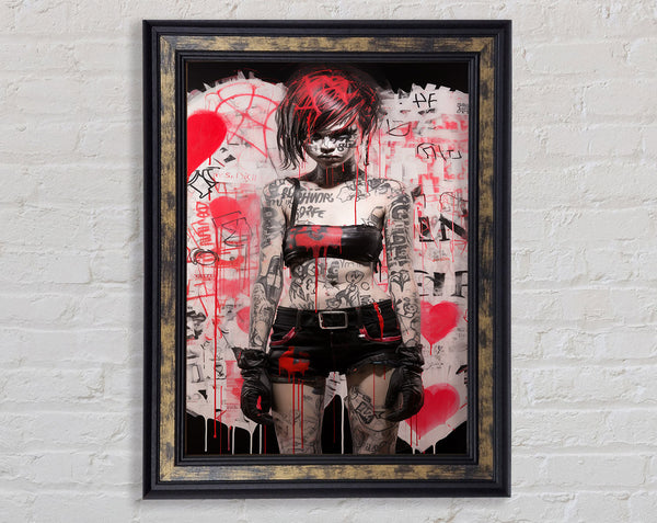 Urban Punk Rebel Girl Framed Print