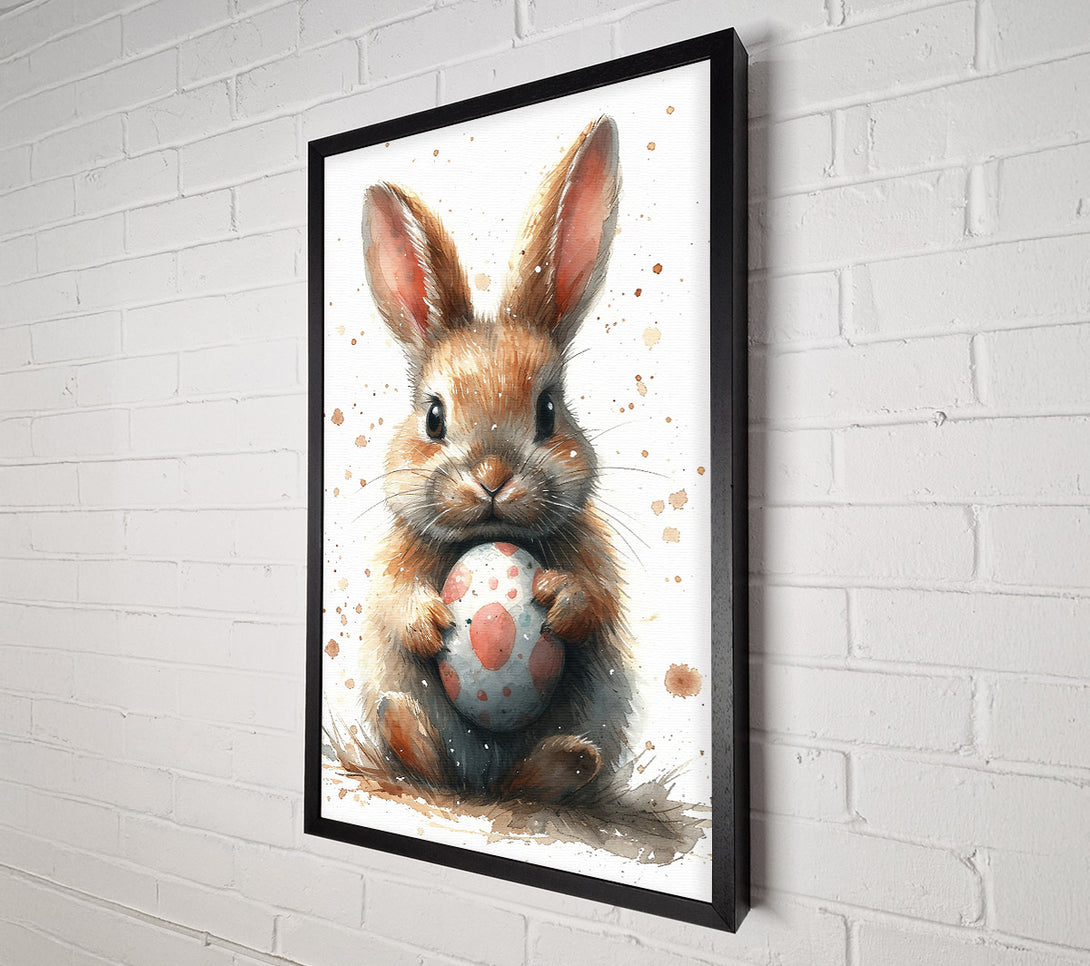  A Canvas Print of Pink Bunny And Egg Canvas Print