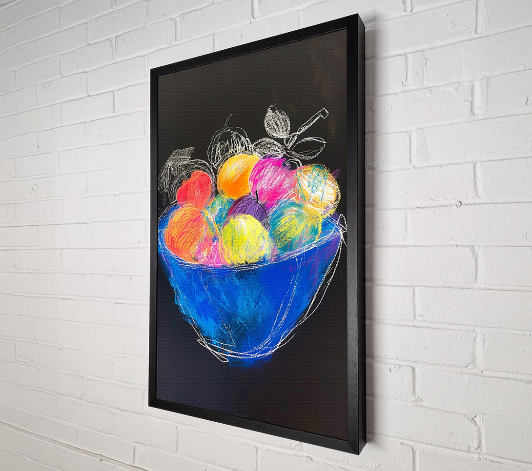  A Canvas Print of Blue Bowl Of Fruit Canvas Wall Art