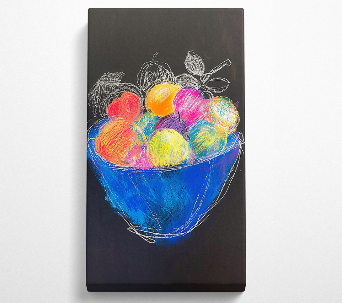  A Canvas Print of Blue Bowl Of Fruit Canvas Wall Art