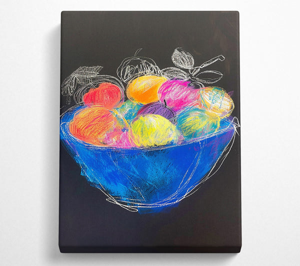  A Canvas Print of Blue Bowl Of Fruit Canvas Wall Art