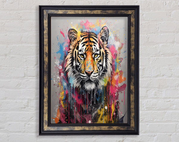 Urban Tiger Paint Splash Framed Print