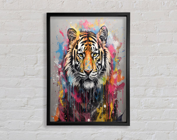 Urban Tiger Paint Splash Framed Print