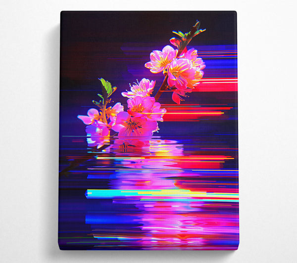  A Canvas Print of Pink Glitch Blooms Canvas Art