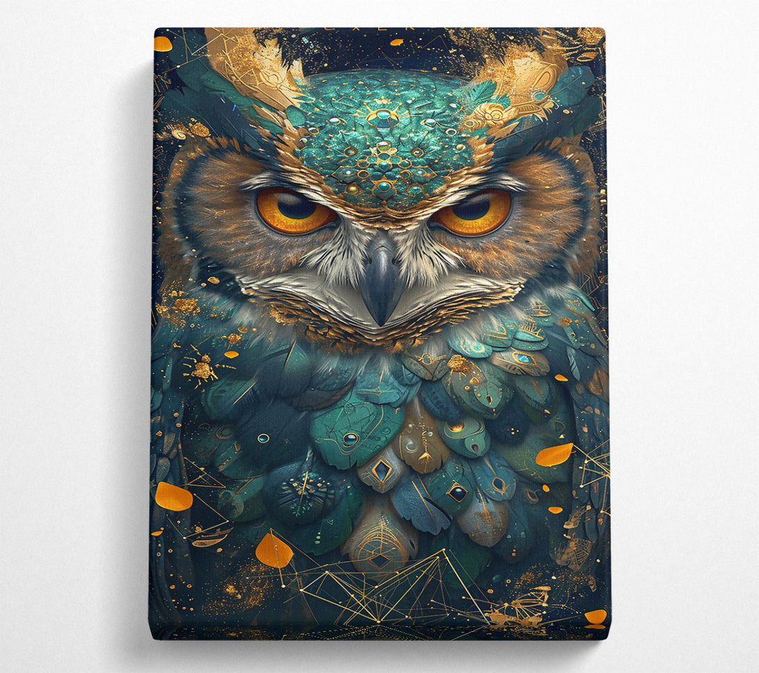  A Canvas Print of Emerald Owl'S Gaze Canvas Print