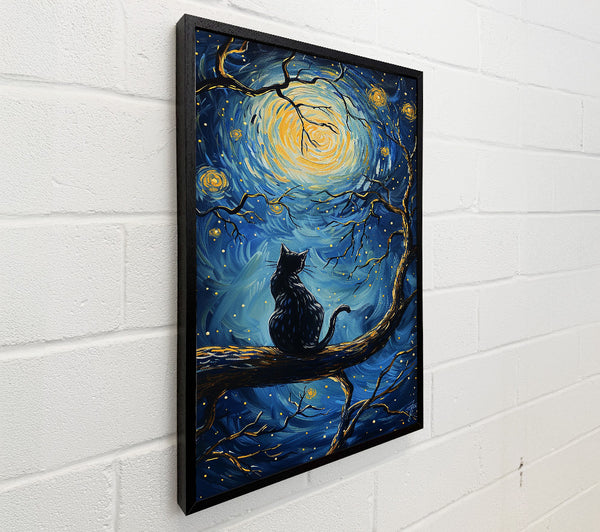 Van Gogh Cat Starry Night