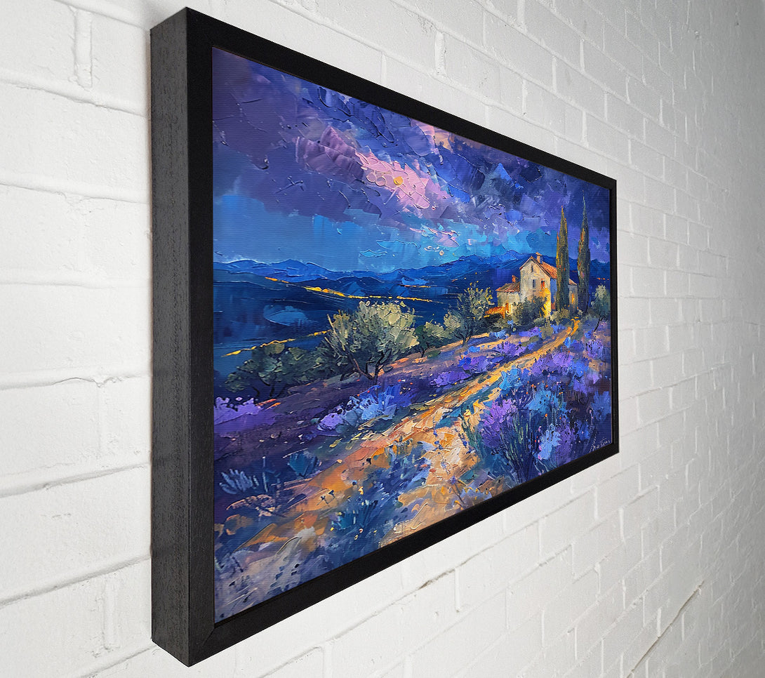  A Canvas Print of Blue Dusk Over Lavender Canvas Art