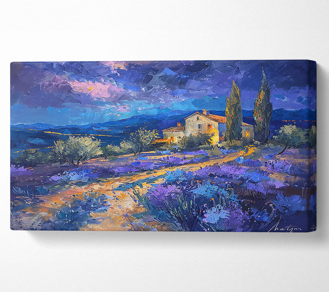  A Canvas Print of Blue Dusk Over Lavender Canvas Art