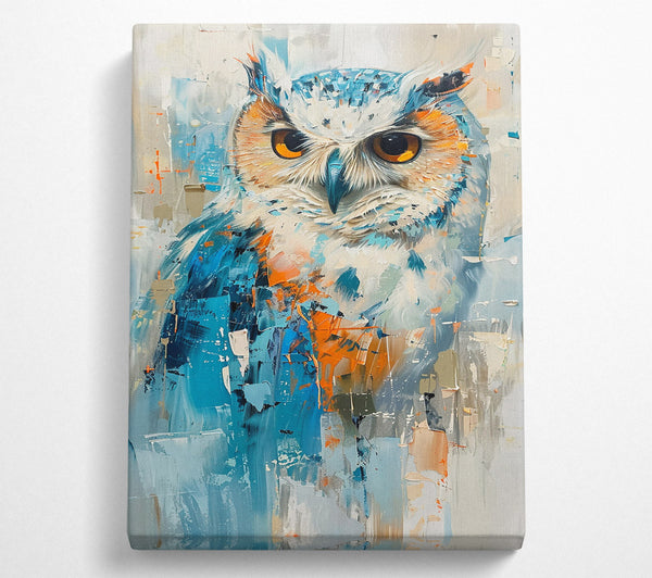  A Canvas Print of Azure Owl Gaze Canvas Wall Art