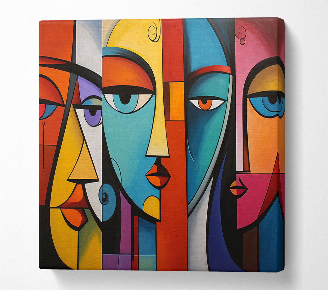  A Canvas Print of Blue Faces In Bloom Canvas Art