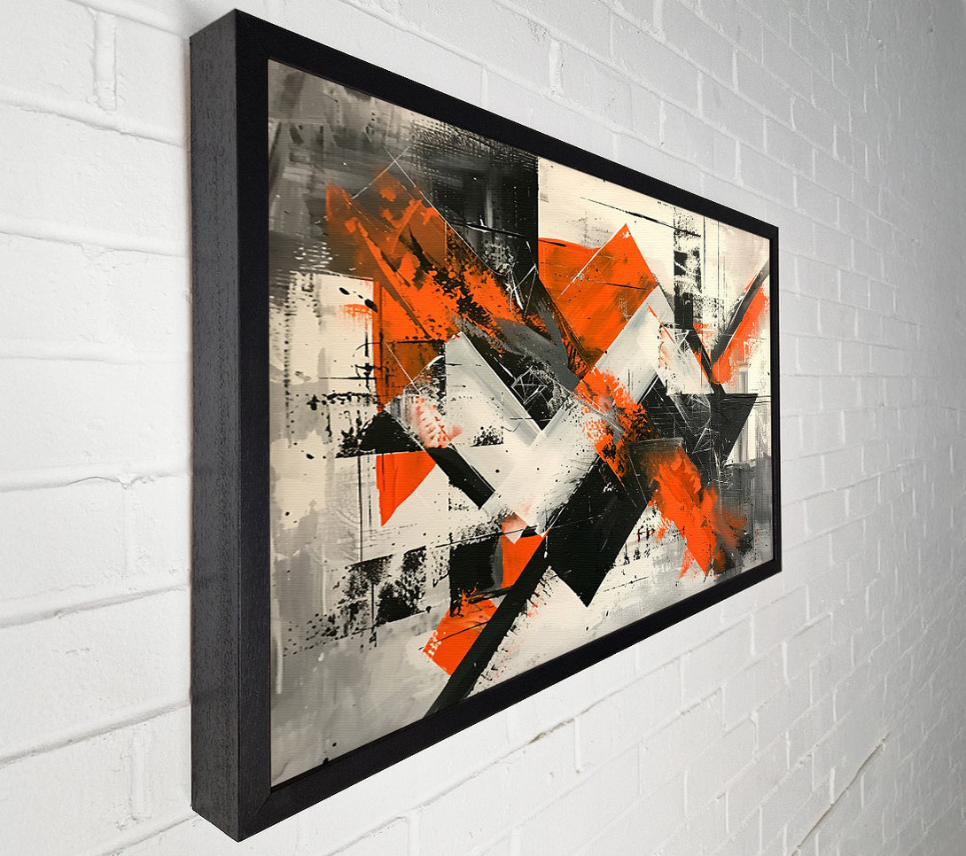  A Canvas Print of Orange Geometric Chaos Canvas Art