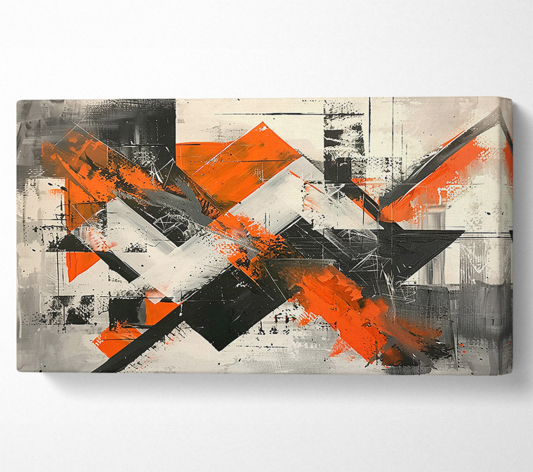  A Canvas Print of Orange Geometric Chaos Canvas Art