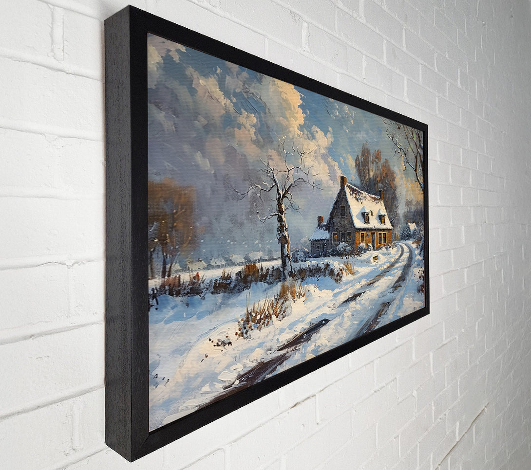  A Canvas Print of White Winter Cottage Canvas Print