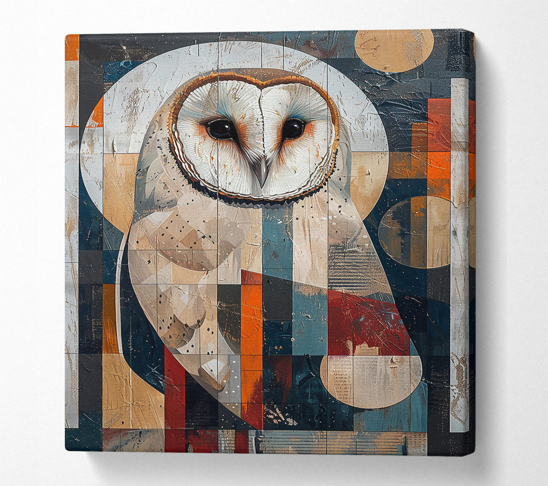  A Canvas Print of Blue Owl Geometry Canvas Wall Art