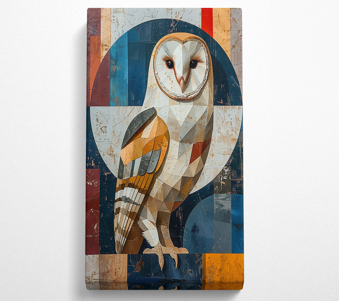  A Canvas Print of Blue Owl In Shapes Canvas Wall Art