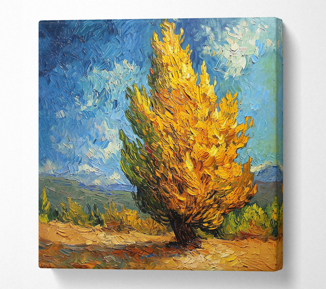  A Canvas Print of Golden Tree Landscape Canvas Print