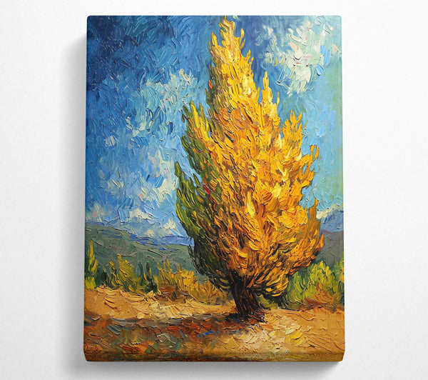  A Canvas Print of Golden Tree Landscape Canvas Print