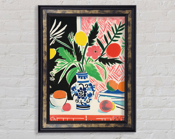 Vase On Counter Top Still Life Framed Print