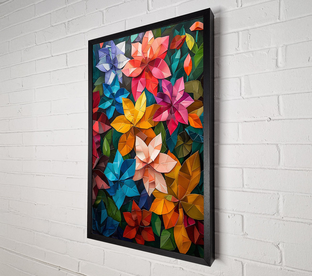  A Canvas Print of Orange Geometric Blooms Canvas Art