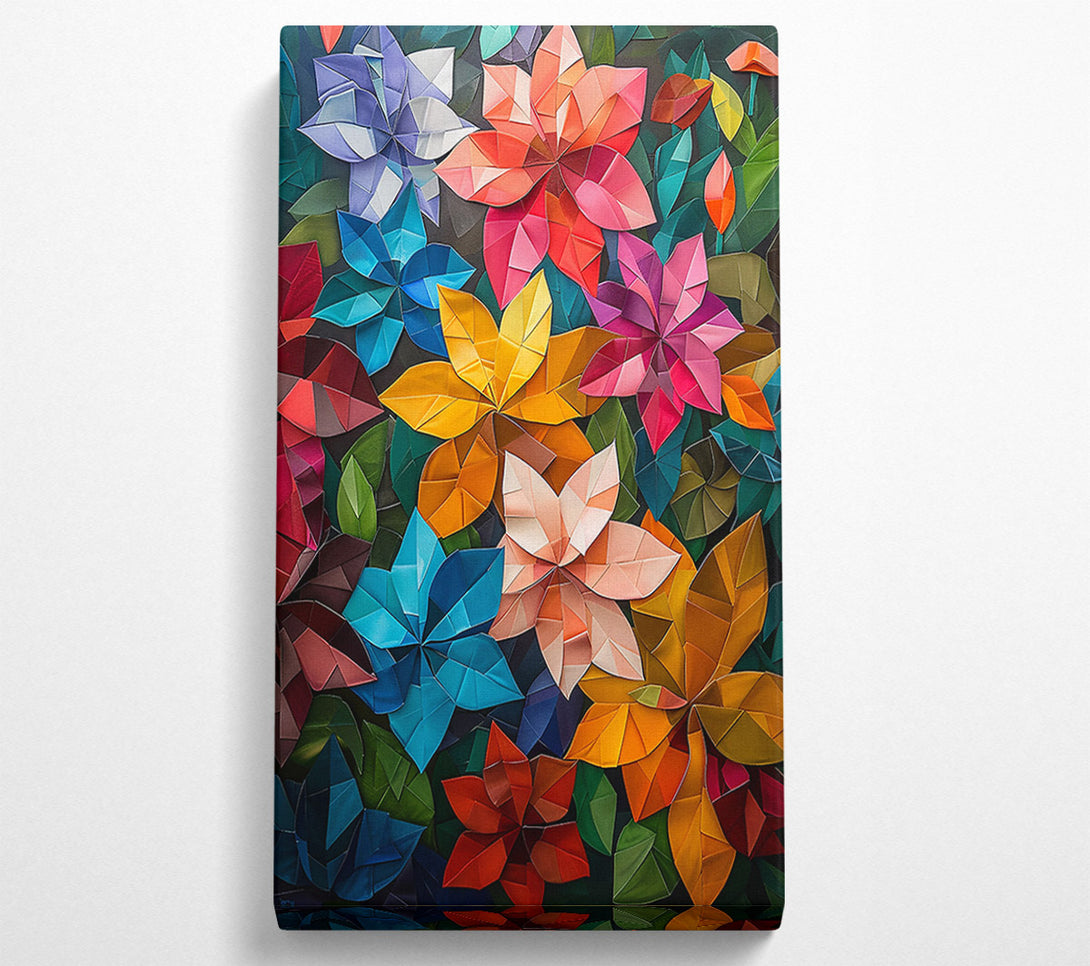 A Canvas Print of Orange Geometric Blooms Canvas Art