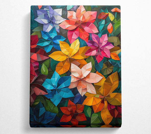  A Canvas Print of Orange Geometric Blooms Canvas Art