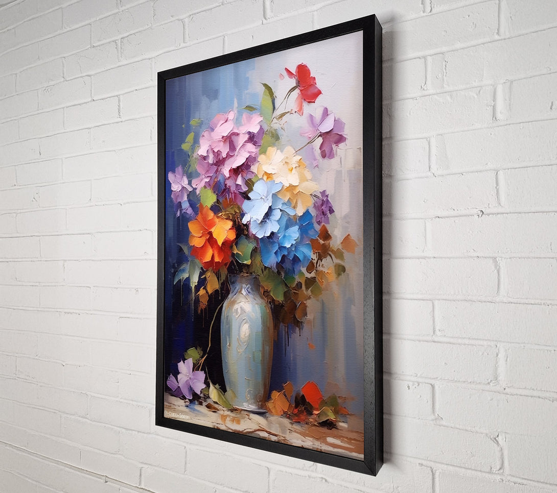  A Canvas Print of Blue Bouquet In Vase Canvas Wall Art