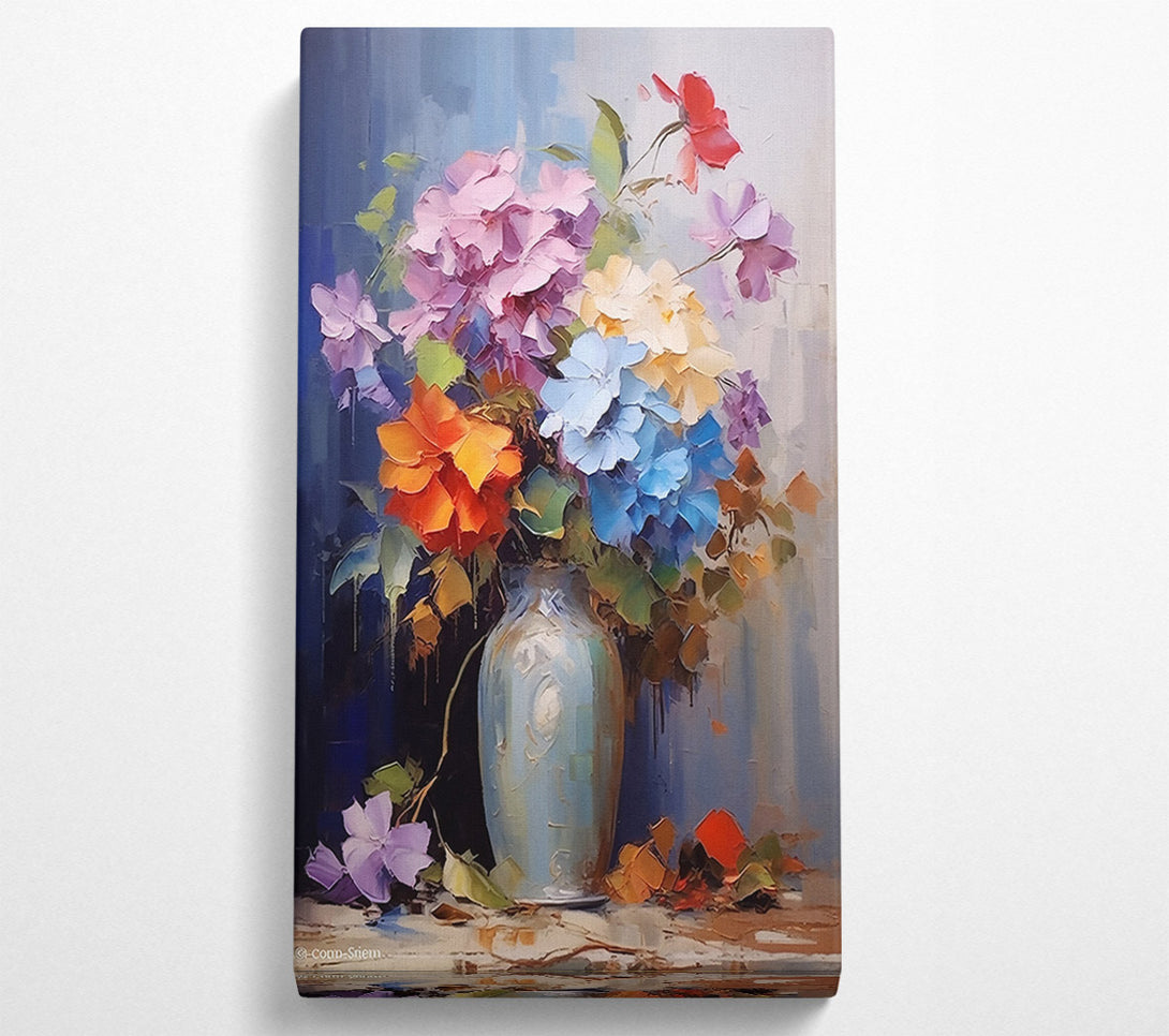  A Canvas Print of Blue Bouquet In Vase Canvas Wall Art