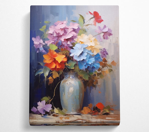  A Canvas Print of Blue Bouquet In Vase Canvas Wall Art