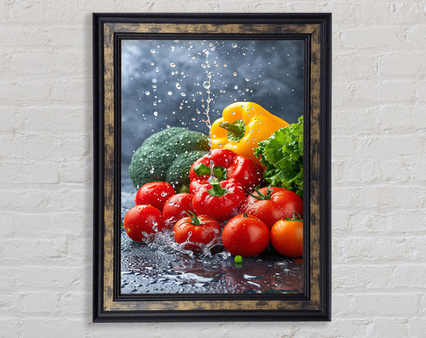 Vegetable Splash Framed Print