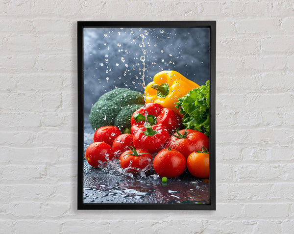 Vegetable Splash Framed Print