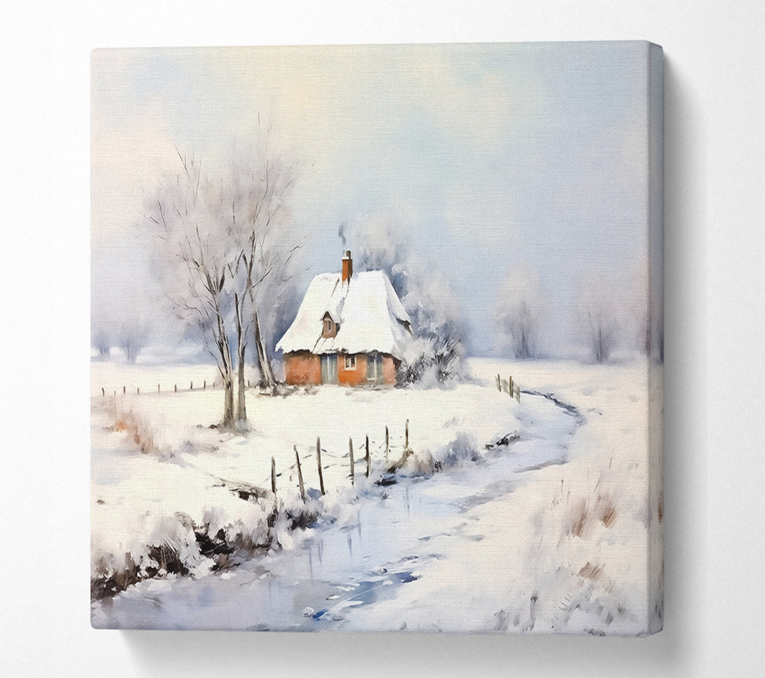  A Canvas Print of Peaceful Winter Creek Canvas Art