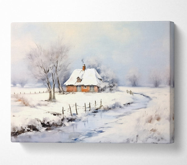  A Canvas Print of Peaceful Winter Creek Canvas Art