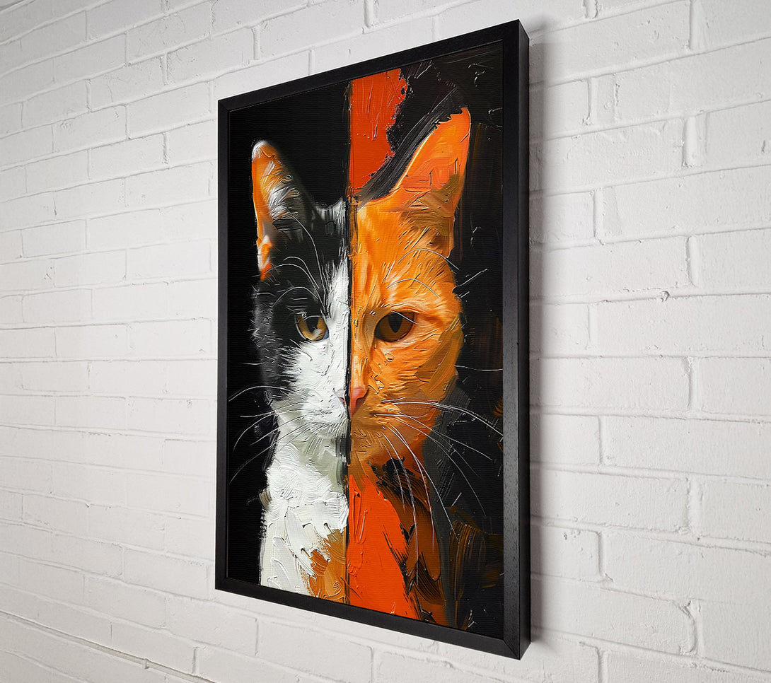  A Canvas Print of Orange Feline Fusion Canvas Wall Art