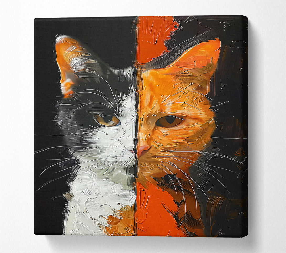  A Canvas Print of Orange Feline Fusion Canvas Wall Art