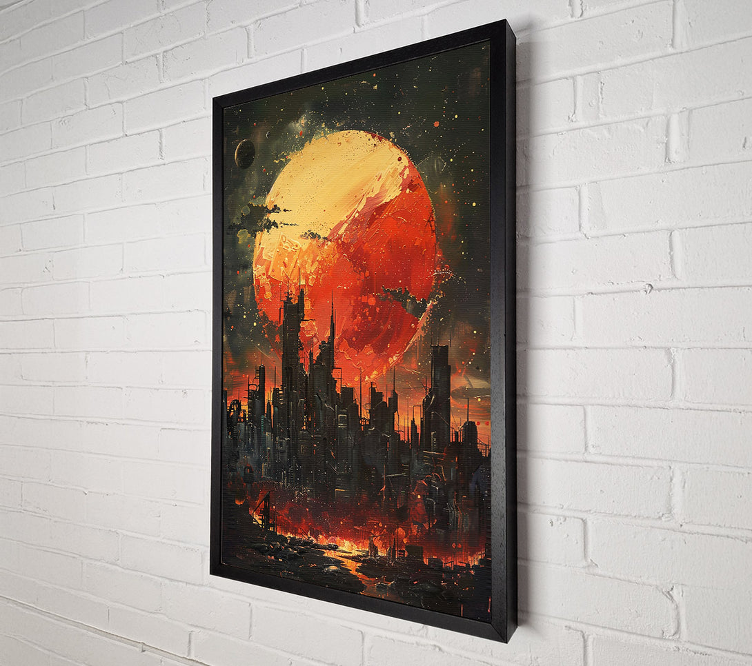  A Canvas Print of Crimson Cityscape Canvas Print