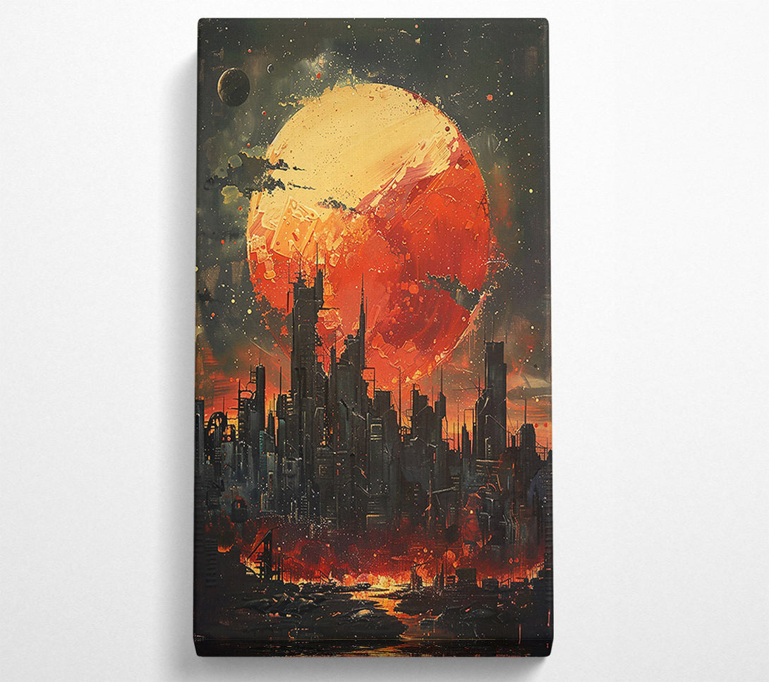  A Canvas Print of Crimson Cityscape Canvas Print