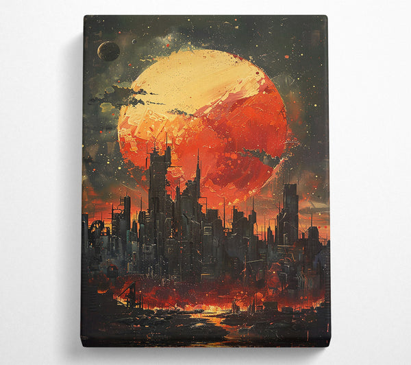  A Canvas Print of Crimson Cityscape Canvas Print