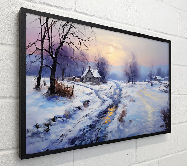 Golden Light On Blue Snow
