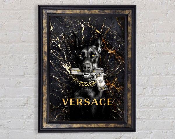 Versace Dog Framed Print