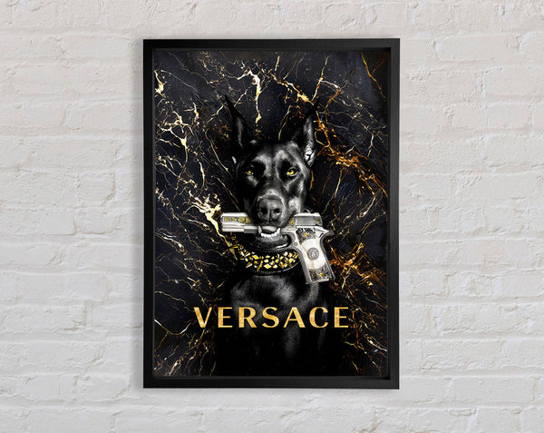 Versace Dog Framed Print
