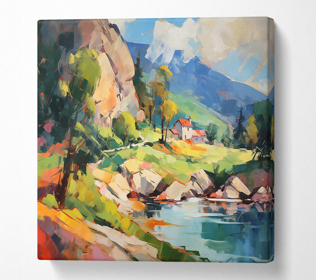  A Canvas Print of Azure Mountain Stream Canvas Art