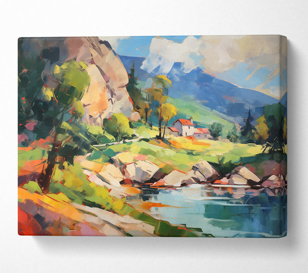  A Canvas Print of Azure Mountain Stream Canvas Art