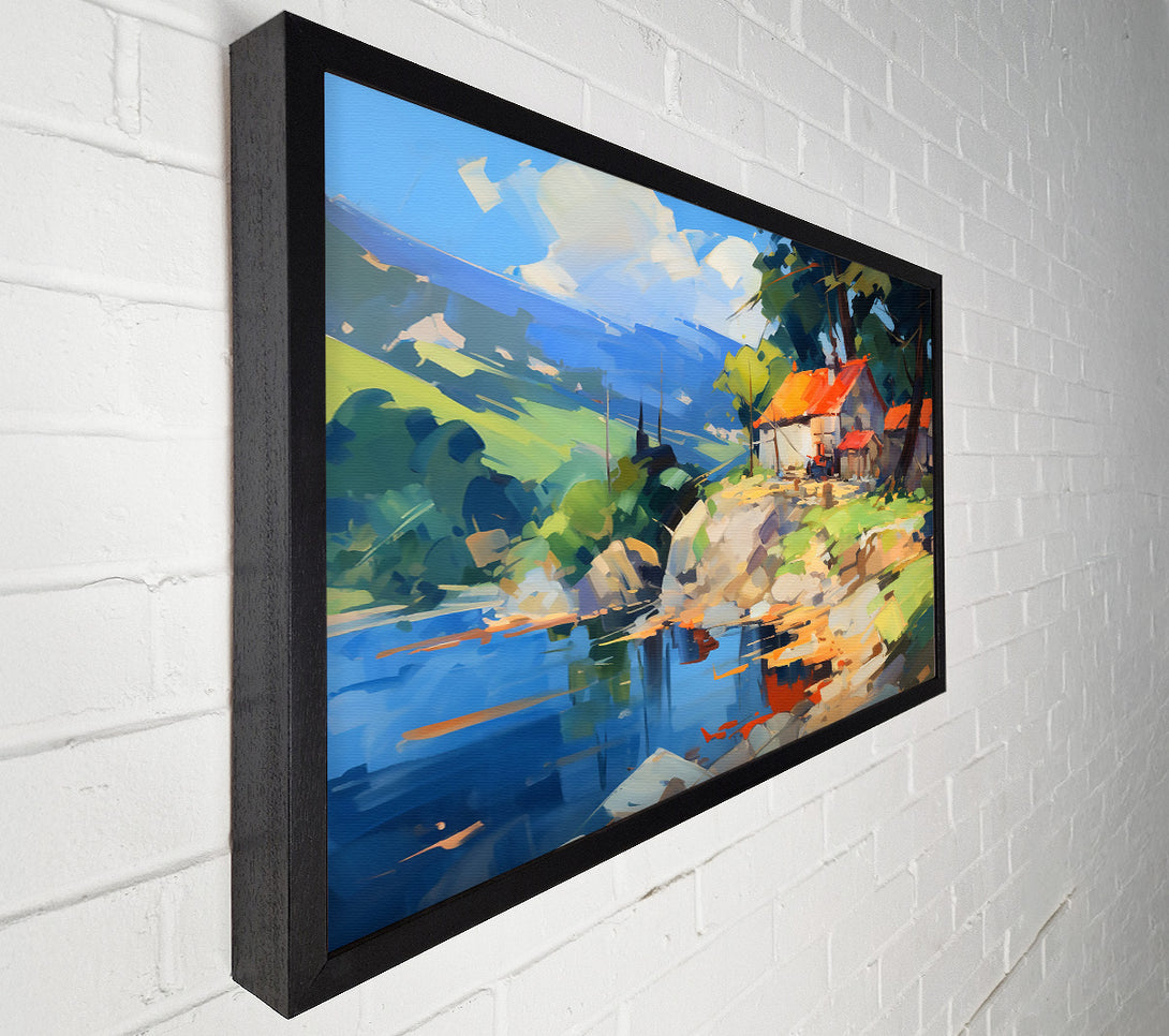  A Canvas Print of Blue River Cottage Canvas Art