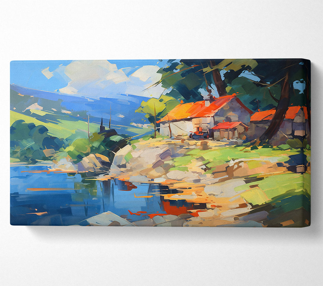  A Canvas Print of Blue River Cottage Canvas Art