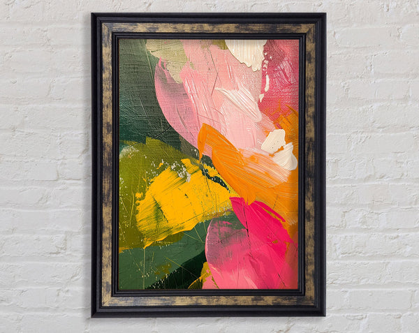 Vibrant Brush Strokes Framed Print