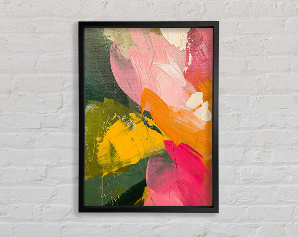 Vibrant Brush Strokes Framed Print
