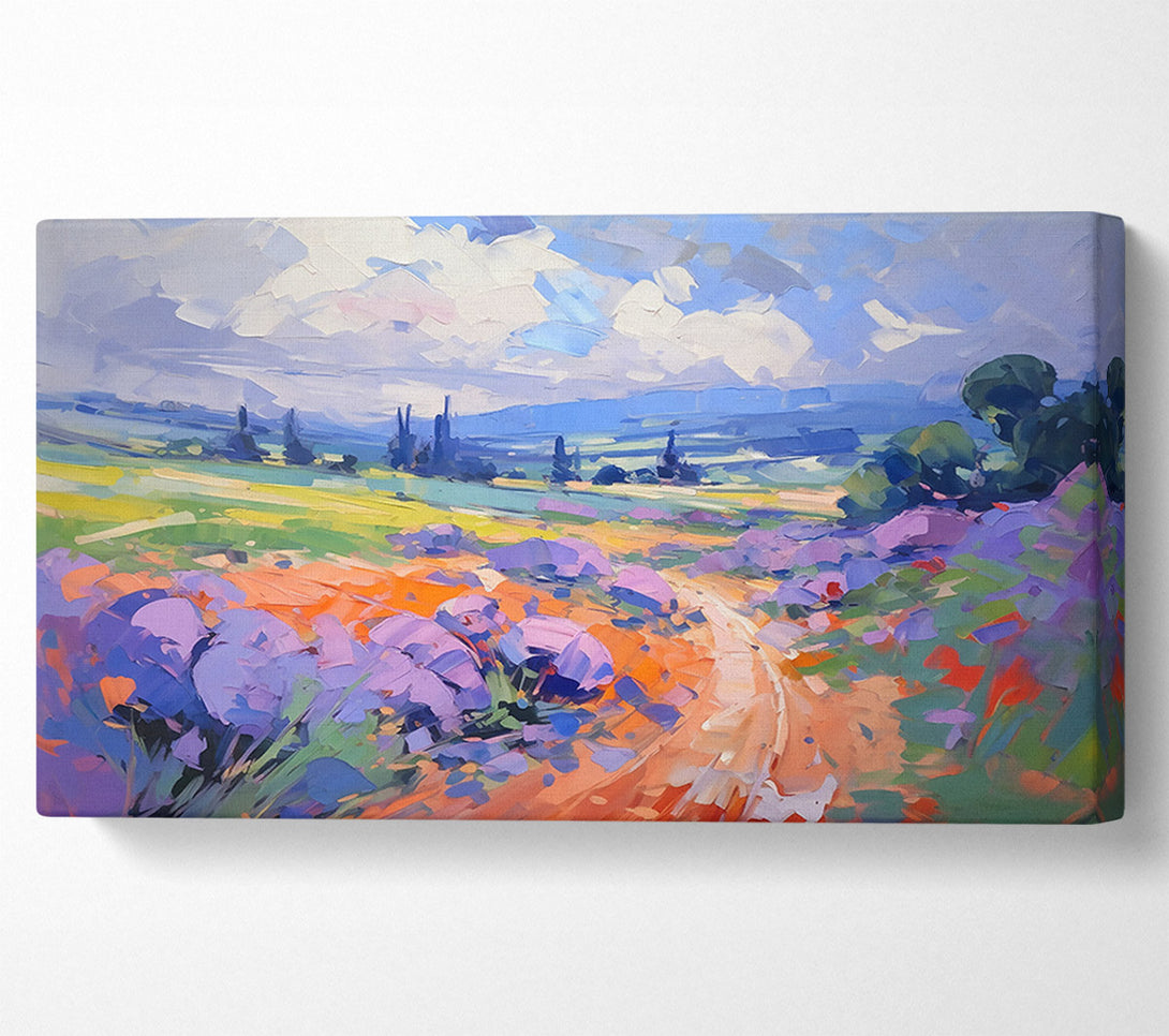  A Canvas Print of Orange Fields Of Lavender Canvas Wall Art